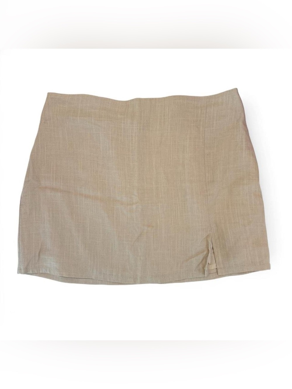 Lulu's Neutral Beige Mini Skirt with Hidden Back Zip